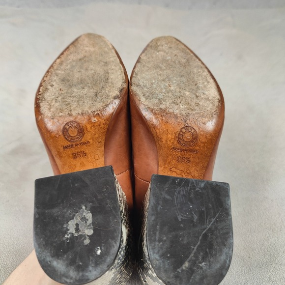 Dries Van Noten Pumps Womens 36.5 6.5 Brown Leather Snake Print Block Heel Shoes - Picture 11 of 13